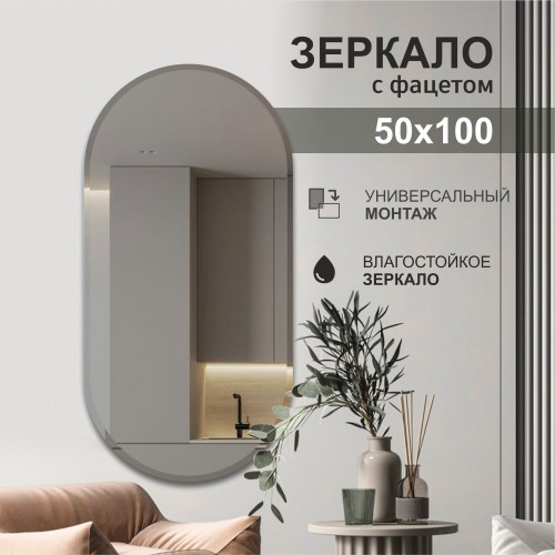 Зеркало с фацетом С-019 (100х50 см)